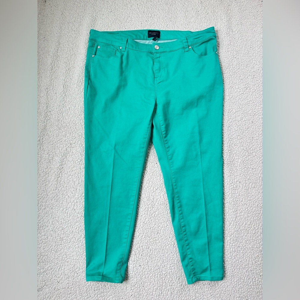 Talbots size 22w Vibrant Teal Green Stretchy Jeans - Picture 1 of 7